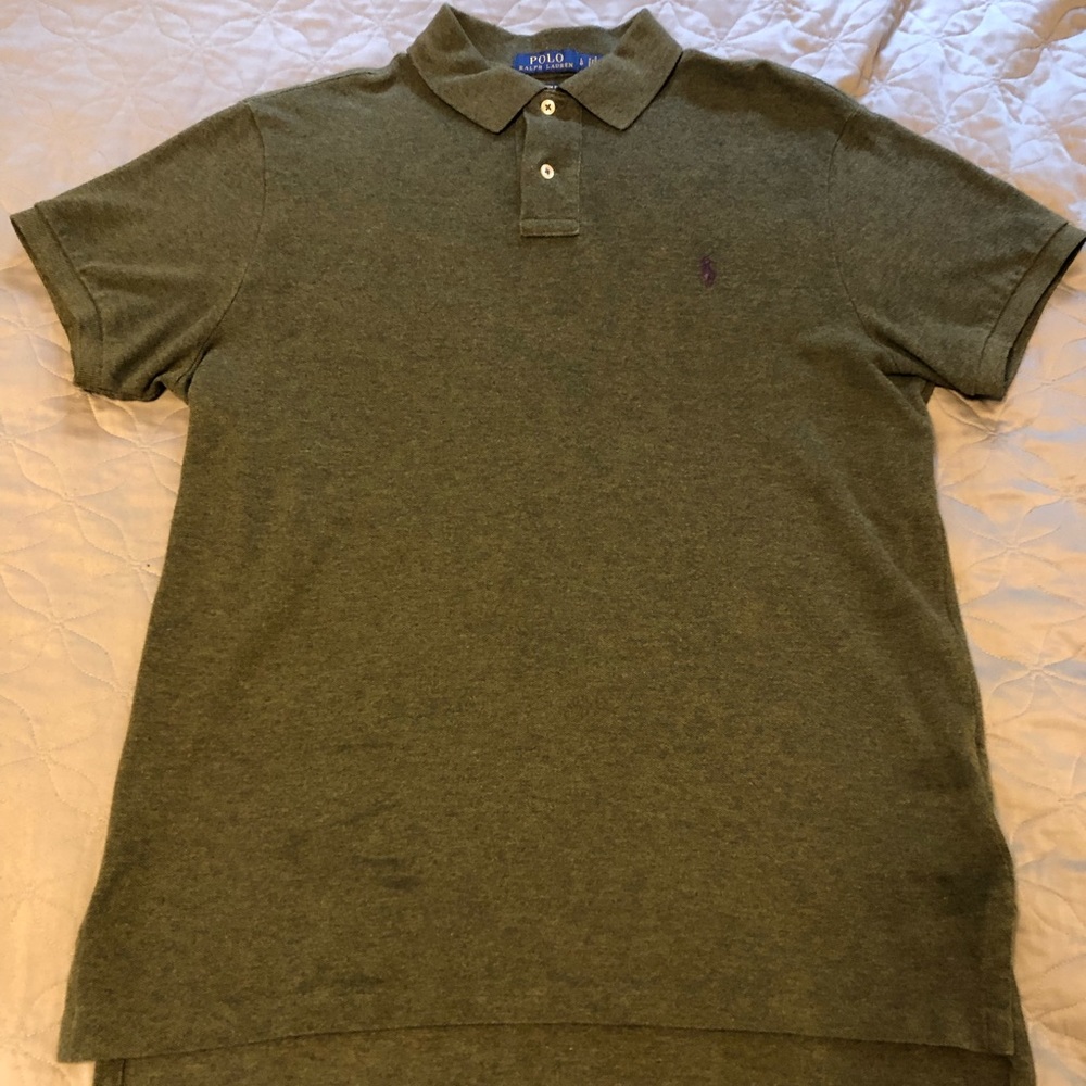 Polo by Ralph Lauren Olive Green Polo Shirt with Purple Pony